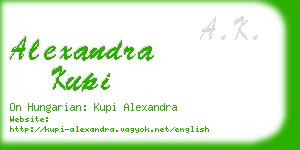 alexandra kupi business card